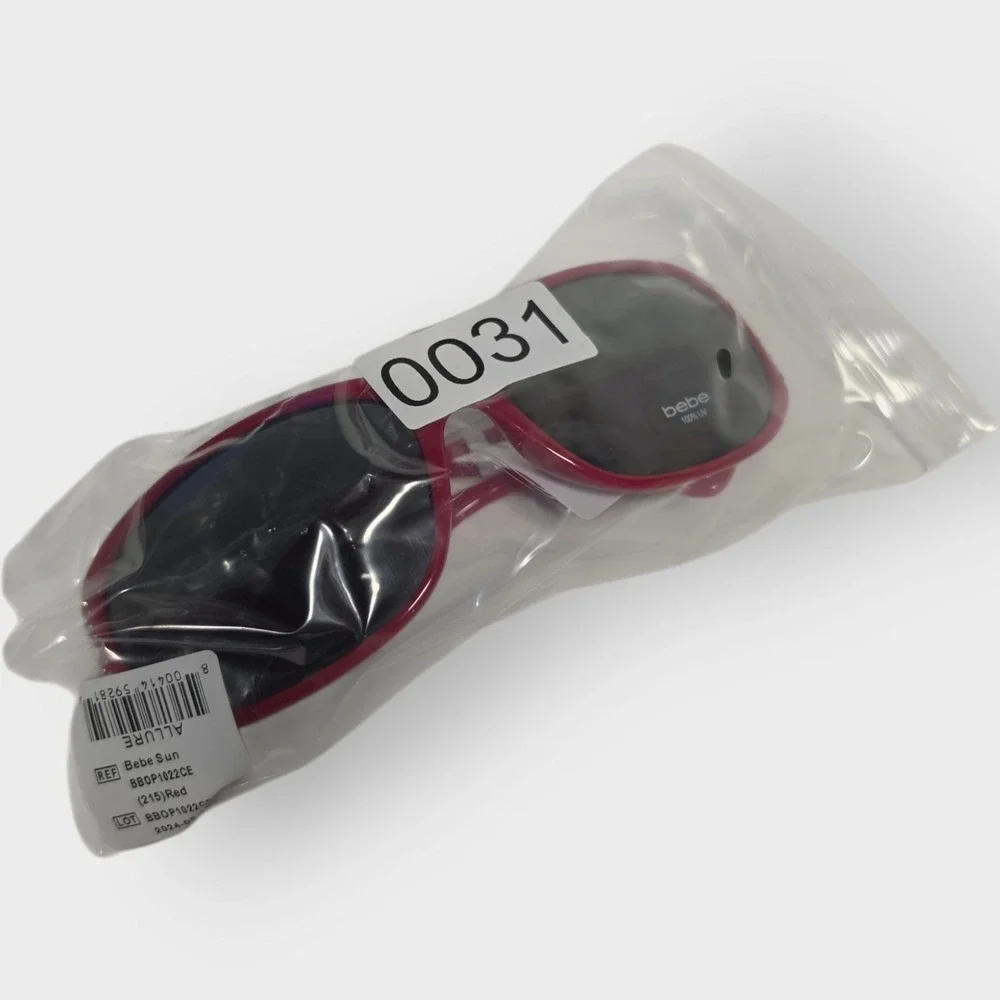 NEW BEBE Sunglasses BBOP1022CE 215 Red SUN‎ GLASSES UV PROTECTION LENES WRAP